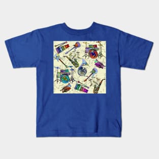 Colorful Musical Instruments Kids T-Shirt
